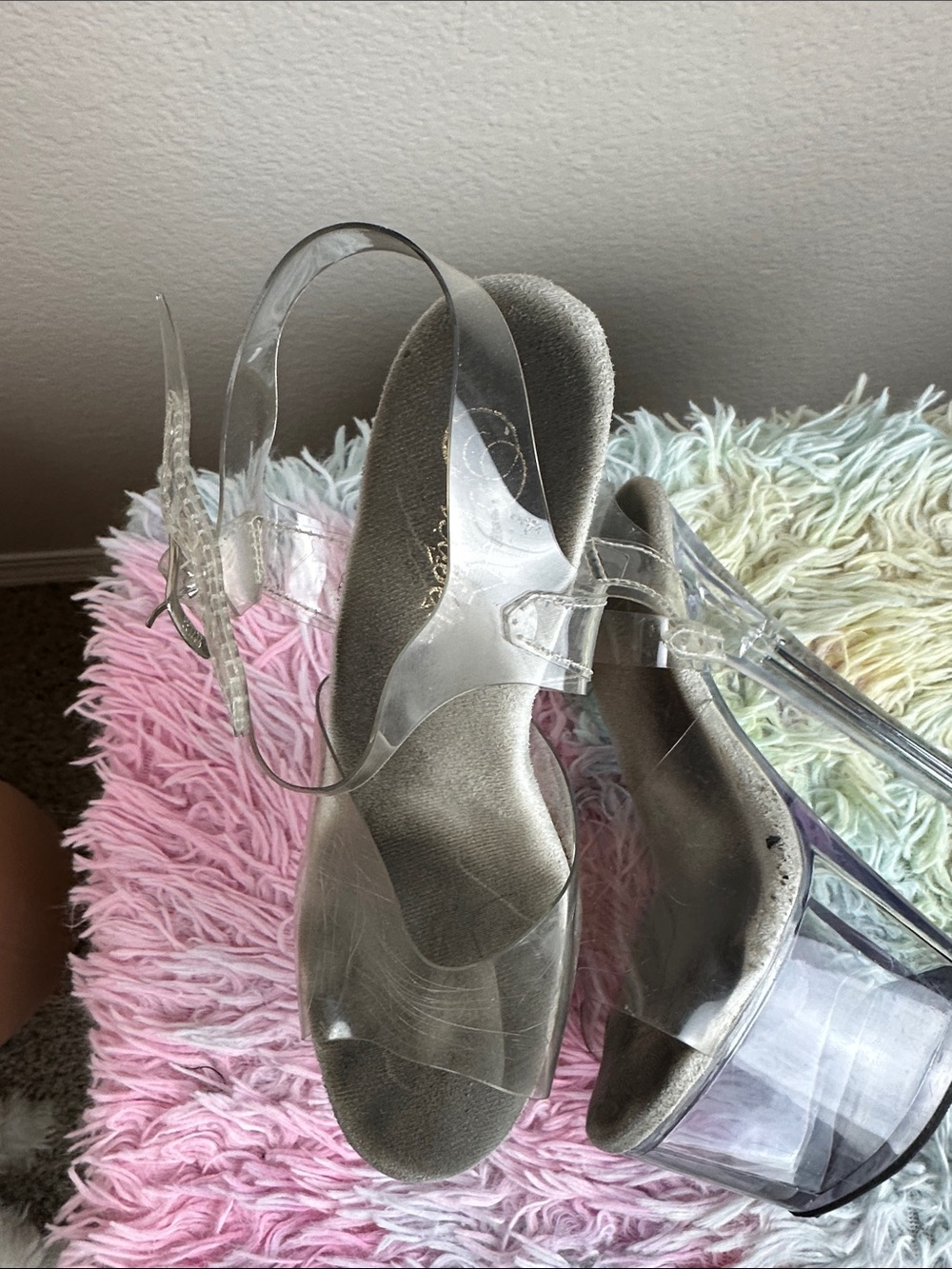 PLEASER 6” Platform Basic Clear Stripper Heels Size 7